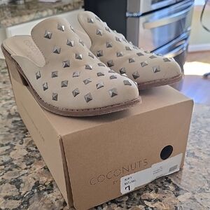 Coconuts by Matisse Natural Studded Suede Mules